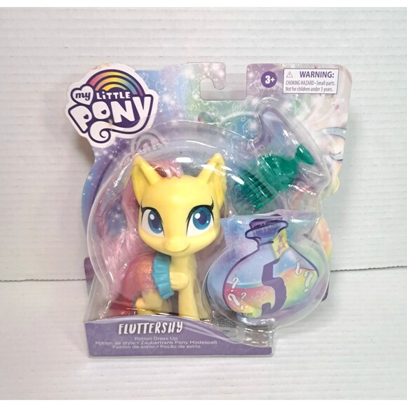 My Little Pony Fluttershy Mermaid Potion Dress Up Figure 5" Yellow Pony Toy New - Picture 1 of 6
